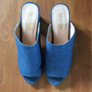 Denim Mules